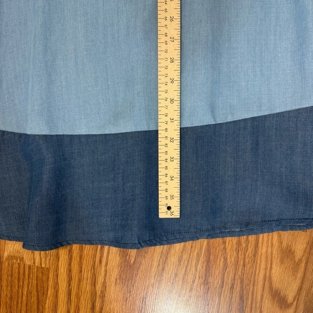 Chelsea & Theodore Light and Dark Blue Sleeveless Dress - Picture 6 of 8